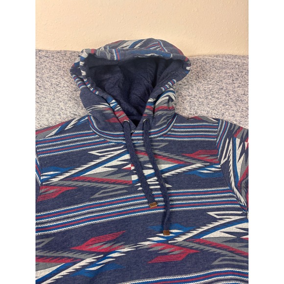 Ariat Hoodie Women Small Blue Southwestern Aztec Fleece Pullover - Picture 7 of 11